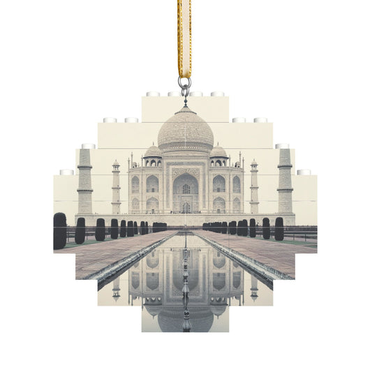 Taj Mahal Miniature Puzzle Pendant | 22 Plastic Blocks, Exquisite Travel Souvenir, Hanging Decoration