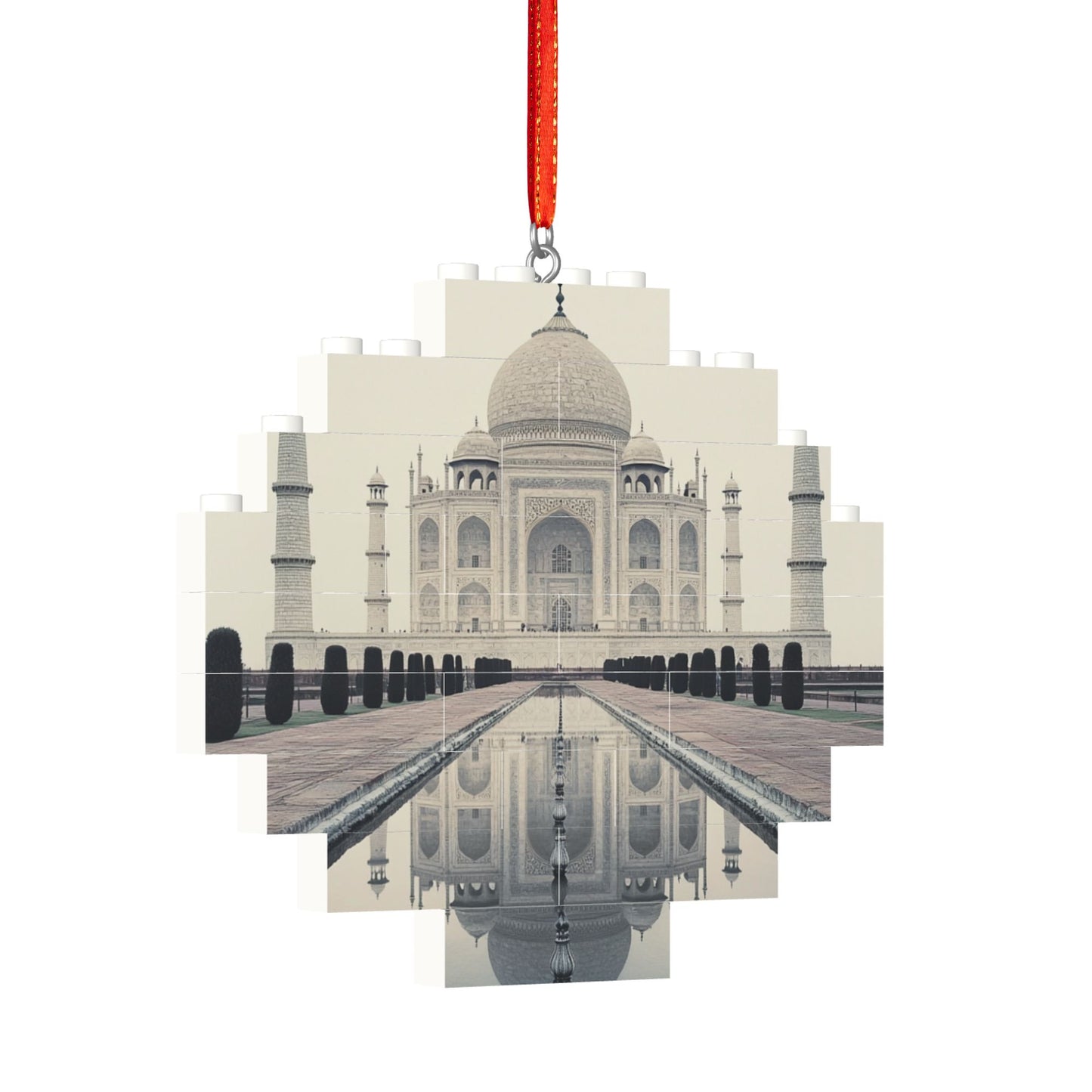 Taj Mahal Miniature Puzzle Pendant | 22 Plastic Blocks, Creative Travel Souvenir, Hanging Decoration