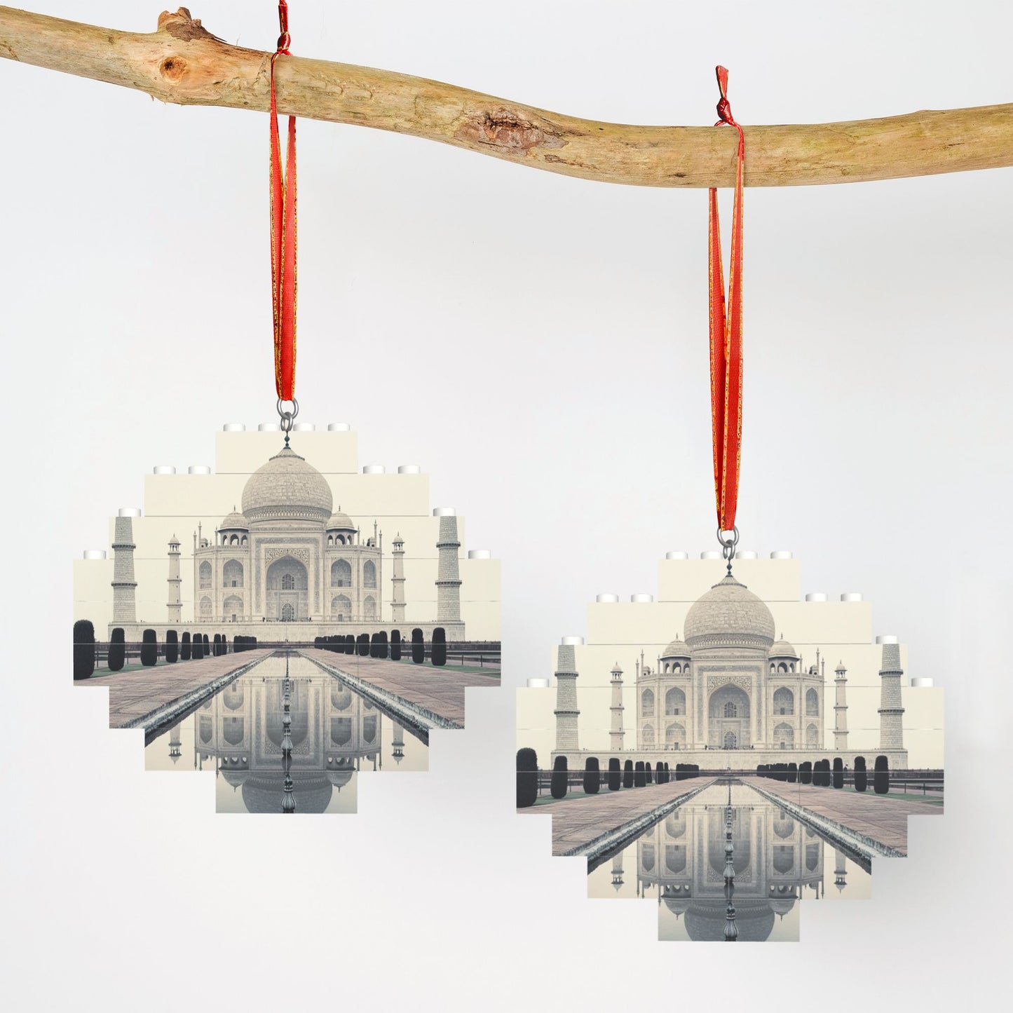 Taj Mahal Miniature Puzzle Pendant | 22 Plastic Blocks, Creative Travel Souvenir, Hanging Decoration