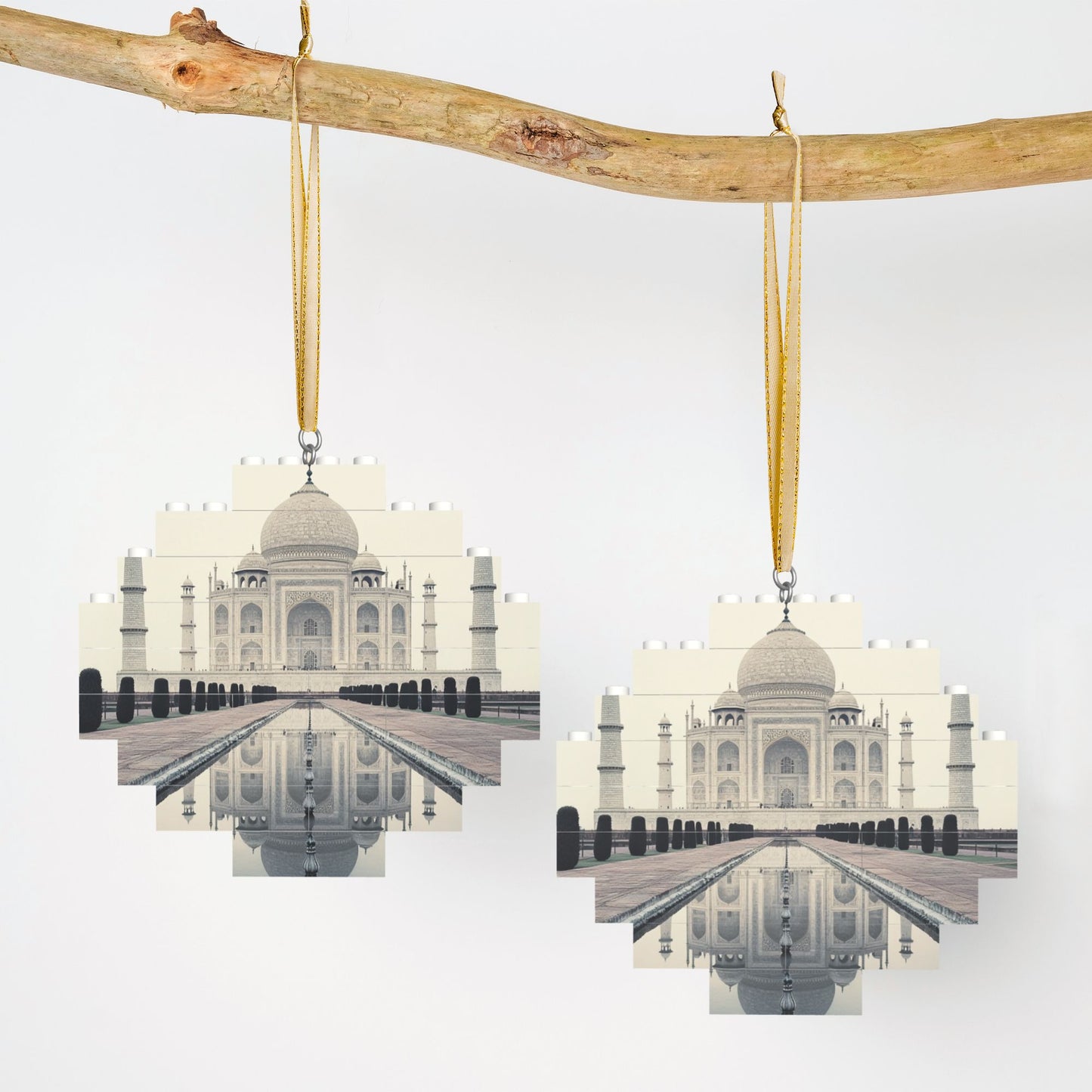 Taj Mahal Miniature Puzzle Pendant | 22 Plastic Blocks, Exquisite Travel Souvenir, Hanging Decoration