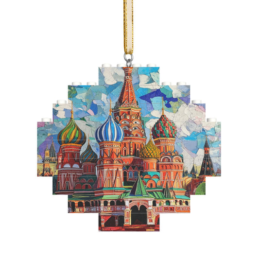 Saint Basil's Cathedral Miniature Puzzle Pendant | Russia Souvenir, 22 Blocks, Artistic Hanging Decoration